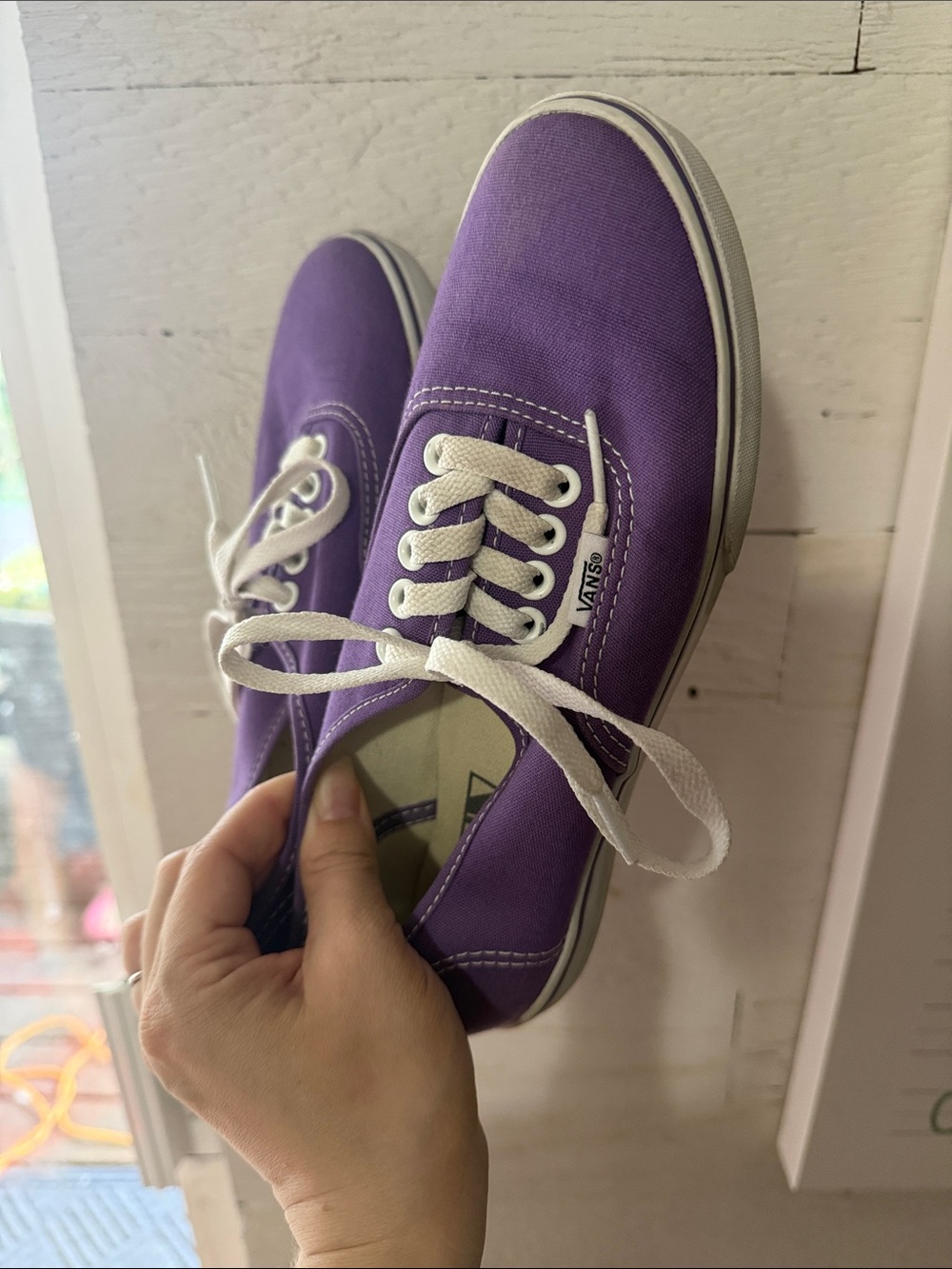 Vans Low-Top Canvas Sneakers in Purple with White Accents